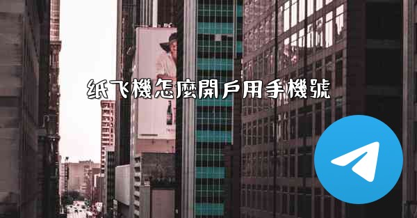 纸飞機怎麼開戶用手機號