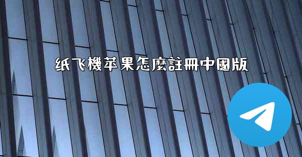 纸飞機苹果怎麼註冊中國版